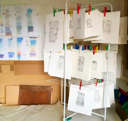 prints hung out to dry