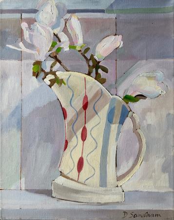 Art Deco jug with Magnolia buds