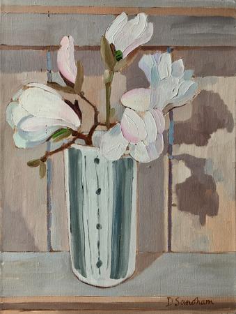 Sixties sugar shaker with Magnolia flowers