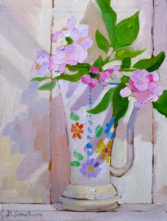 30's Jug 'BURY' with Apple Blossom