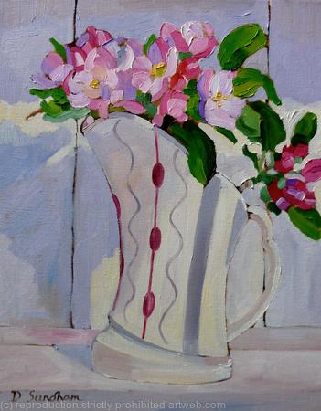 Art Deco Jug with apple blossom 
