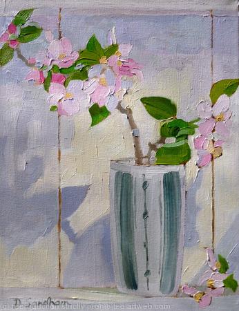 Sixties sugar shaker with apple blossom