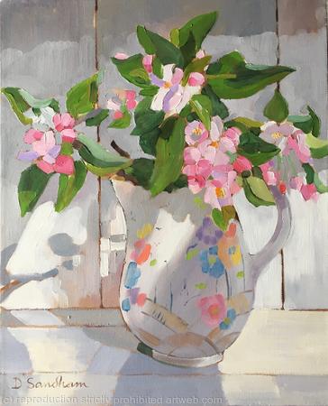 Tunis jug by Losol ware with apple blossom