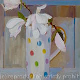 Spotty mug with Magnolia blooms