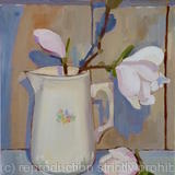 Little cream jug with Magnolia flowers