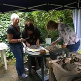 making sculpture in the garden