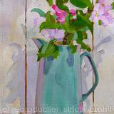 Green Meakin Jug with apple blossom