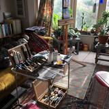 painting seagulls in the sunshine