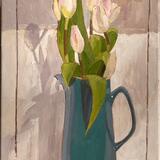 White tulips in a Poole Jug