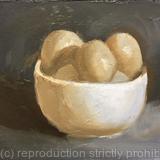 Bowl of eggs in cool light