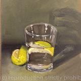 Slice of lemon in water