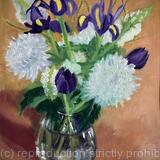 Irises, chrysanthemums, tulips